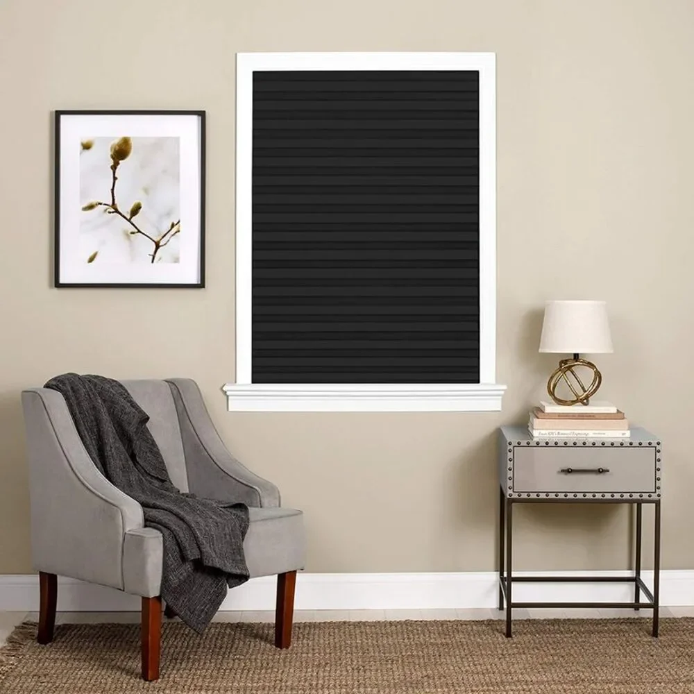 Achim Home Furnishing: Window Shades Room Darkening Vinyl Cordless Black Pleated